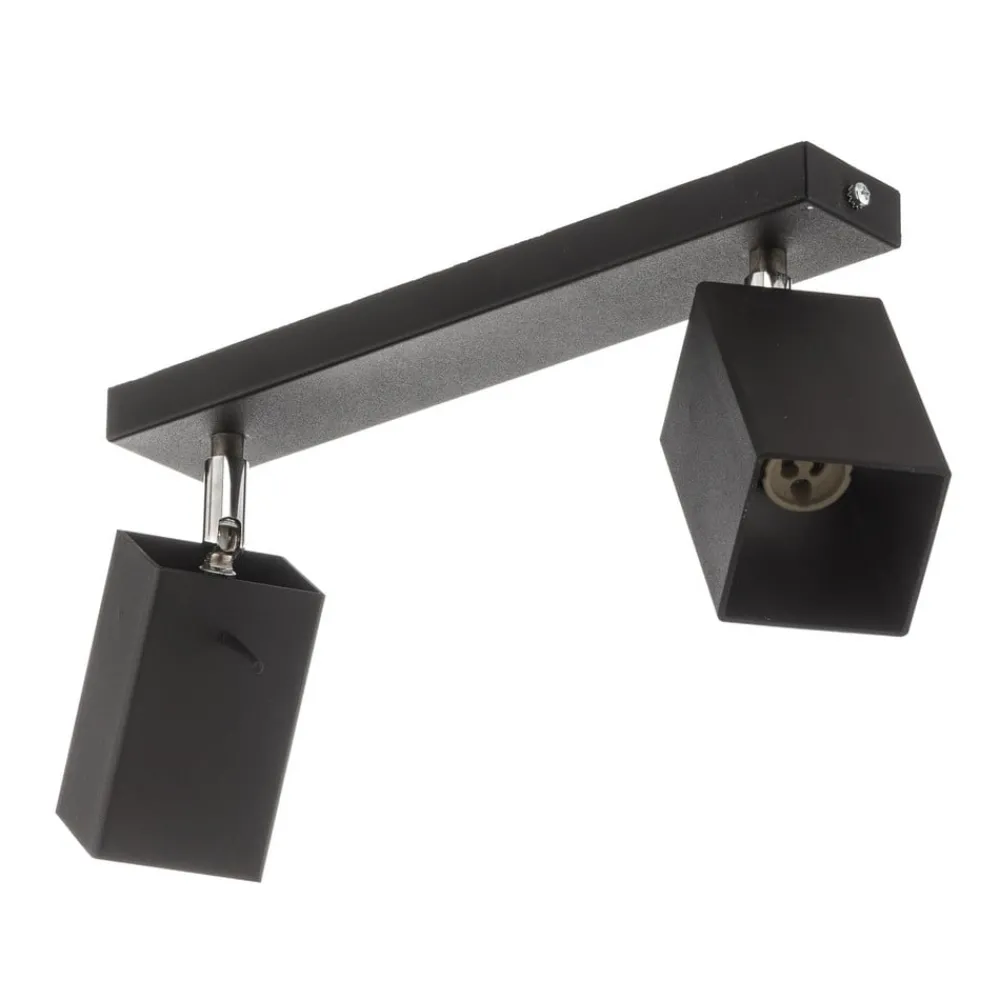 SOLLUX LIGHTING Loftlamper|Spotlights > Loftspot Square, sort, 2 lyskilder