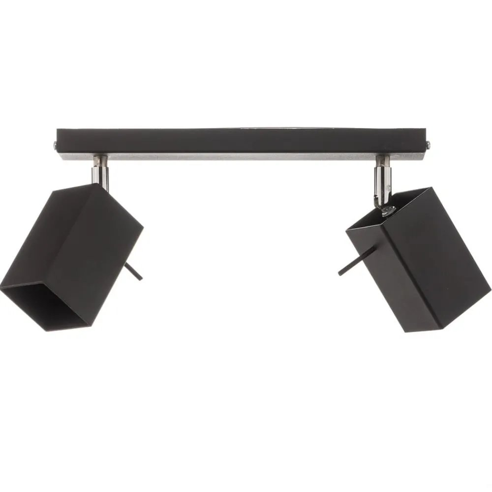SOLLUX LIGHTING Loftlamper|Spotlights > Loftspot Square, sort, 2 lyskilder
