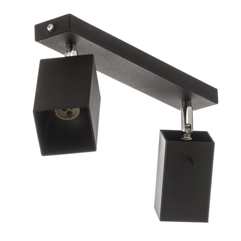 SOLLUX LIGHTING Loftlamper|Spotlights > Loftspot Square, sort, 2 lyskilder
