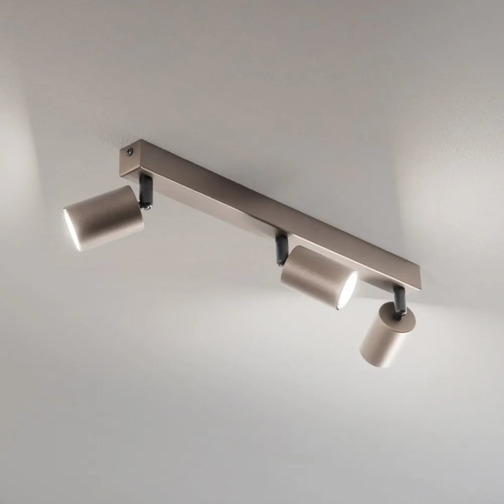 TK Lighting Loftlamper|Spotlights > Loftspot Top, justerbar, brun, 3 lyskilder lineær