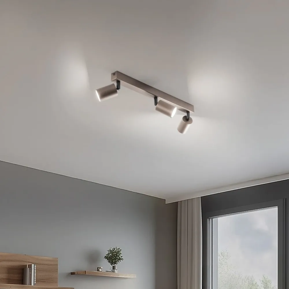 TK Lighting Loftlamper|Spotlights > Loftspot Top, justerbar, brun, 3 lyskilder lineær