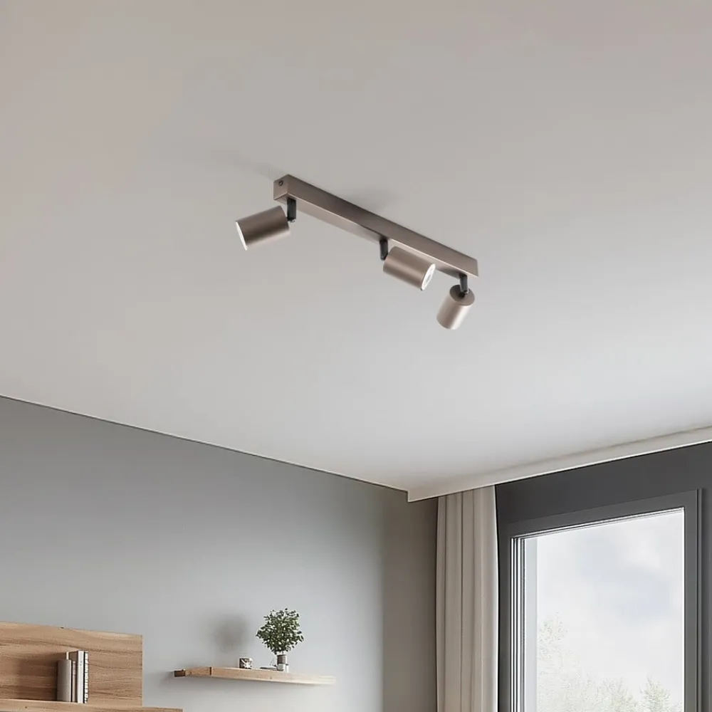 TK Lighting Loftlamper|Spotlights > Loftspot Top, justerbar, brun, 3 lyskilder lineær