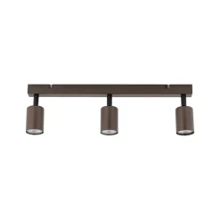 TK Lighting Loftlamper|Spotlights > Loftspot Top, justerbar, brun, 3 lyskilder lineær