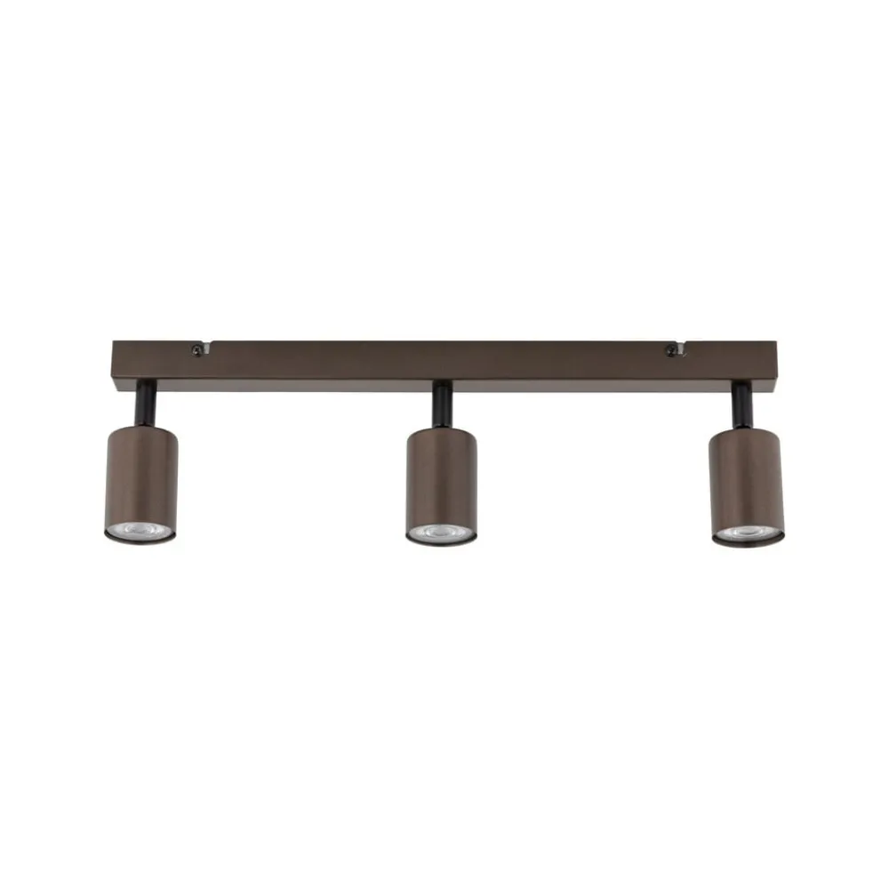 TK Lighting Loftlamper|Spotlights > Loftspot Top, justerbar, brun, 3 lyskilder lineær