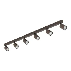TK Lighting Loftlamper|Loftlamper > Loftspot Top, justerbar, brun, 6 lyskilder lineær
