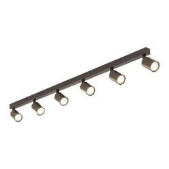 TK Lighting Loftlamper|Loftlamper > Loftspot Top, justerbar, brun, 6 lyskilder lineær
