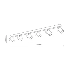 TK Lighting Loftlamper|Loftlamper > Loftspot Top, justerbar, brun, 6 lyskilder lineær