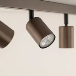 TK Lighting Loftlamper|Loftlamper > Loftspot Top, justerbar, brun, 6 lyskilder lineær