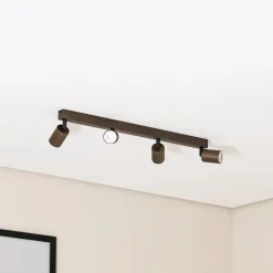 TK Lighting Gang|Loftlamper > Loftspot Top, justerbar, brun, 4 lyskilder lineær