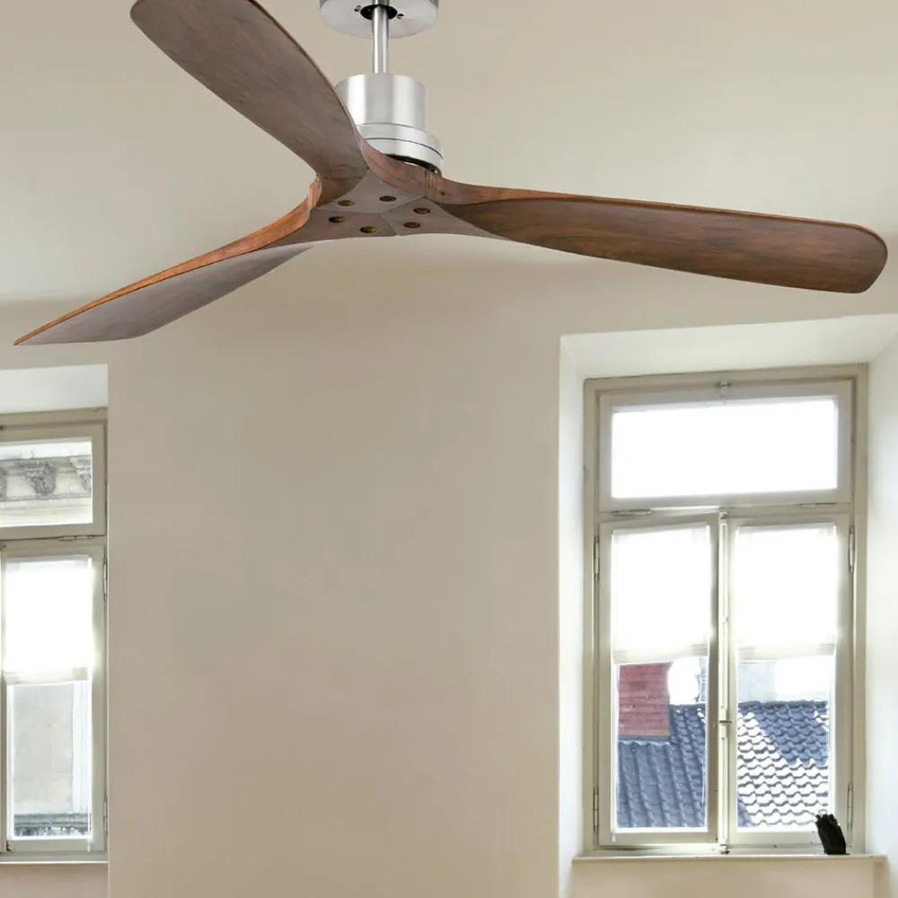 FARO BARCELONA Loftventilatorer > Loftsventilator Lantau fjernbetjening, valnød/stål