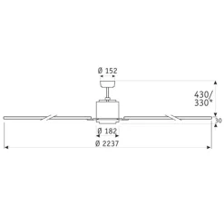CasaFan Loftventilatorer > Loftventilator Big Smooth Eco 220 cm, hvid