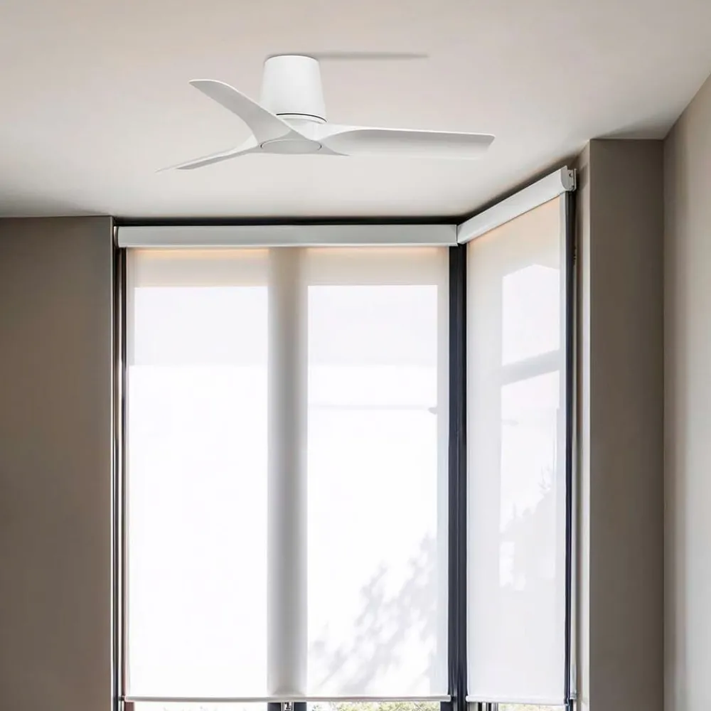 FARO BARCELONA Loftventilatorer > Loftventilator Hey S, hvid, DC-motor, støjsvag, Ø 90 cm
