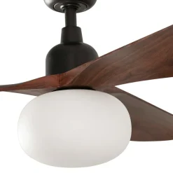 FARO BARCELONA Loftventilatorer > Loftventilator med lys Outwood, brun, DC, støjsvag, Ø150cm