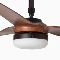 Loftventilatorer ^ FARO BARCELONA Loftventilator Punt M DC LED sort/mørkt træ