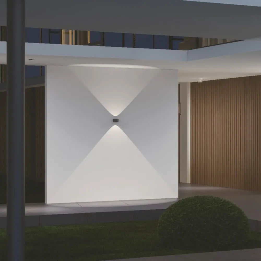 LOOM DESIGN Væg- Og Spejllamper|Væglamper > Frey LED-væglampe IP65 2x6W sort