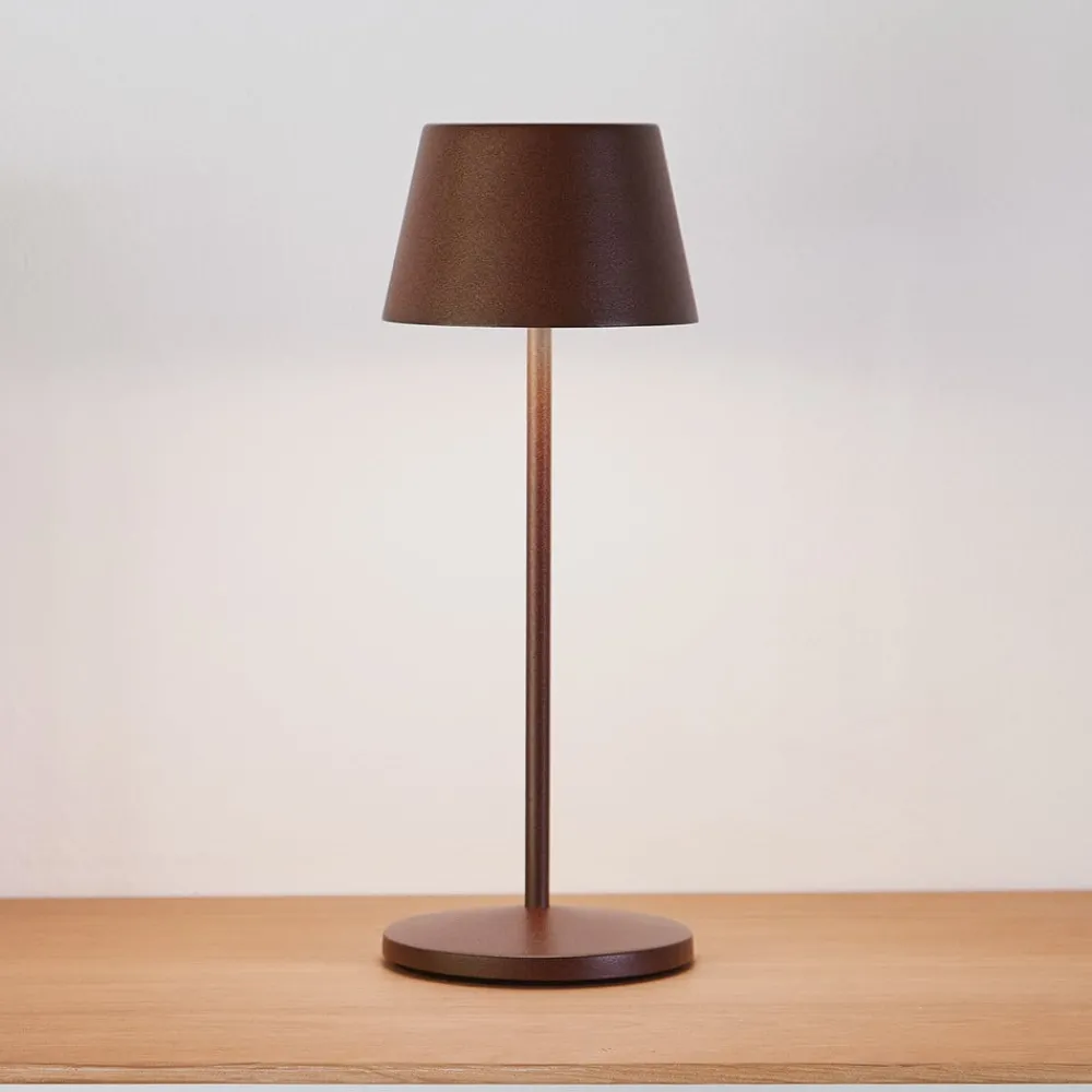 LOOM DESIGN Dekorationsbelysning|Terrassebelysning > LED genopladelig bordlampe Modi Micro, IP65, corten