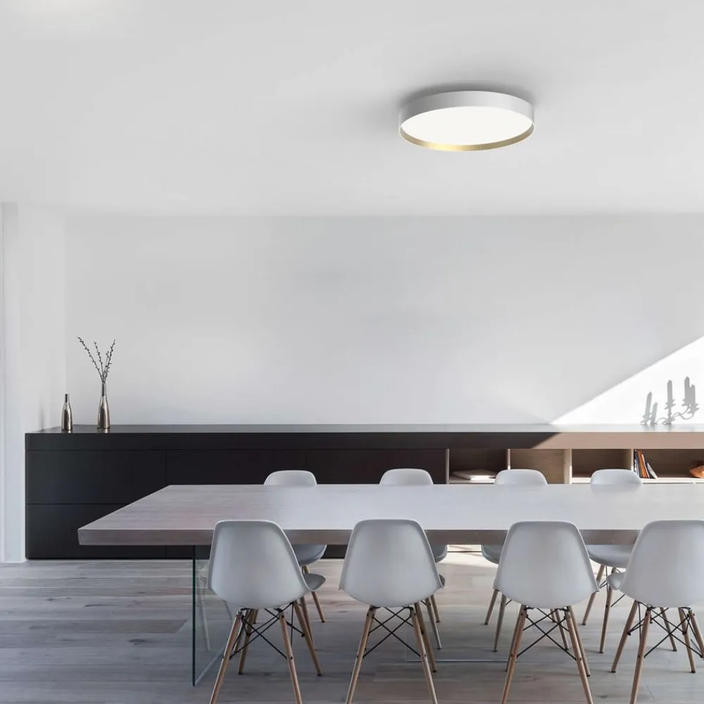 Loftlamper ^ LOOM DESIGN LED-loftlampe Lucia, hvid/guldfarvet Ø 60 cm