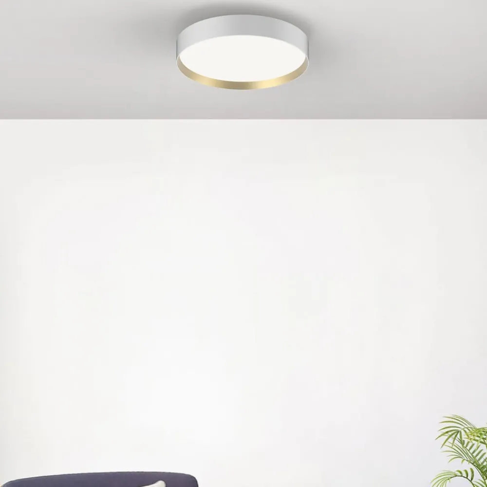 Loftlamper ^ LOOM DESIGN LED-loftlampe Lucia, hvid/guldfarvet Ø 60 cm