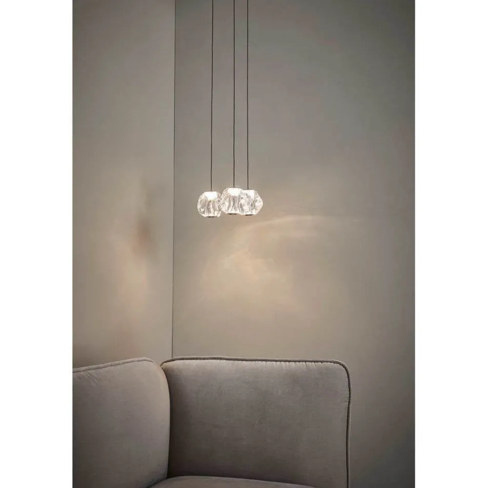 LOOM DESIGN Pendellamper > LED-pendellampe Ice Ball 3, klar, akryl