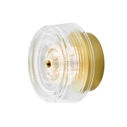 LOOM DESIGN Væglamper|Væglamper > LED-væglampe Glow guldfarvet/klar Ø 16 cm akryl