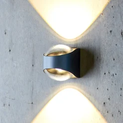 Terrassebelysning|Væglamper ^ LOOM DESIGN Saga udendørs væglampe op/ned sort