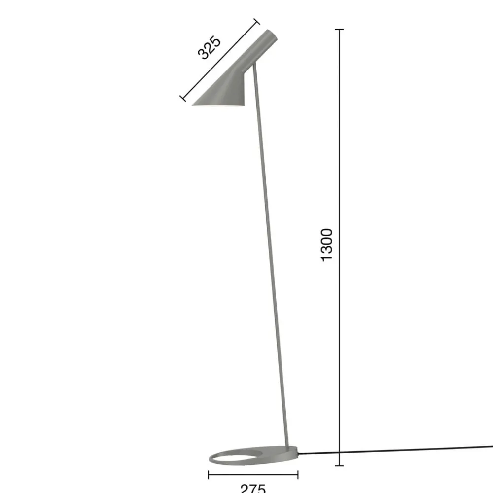 Gulvlamper|Gulvlamper ^ Louis Poulsen AJ design gulvlampe grå