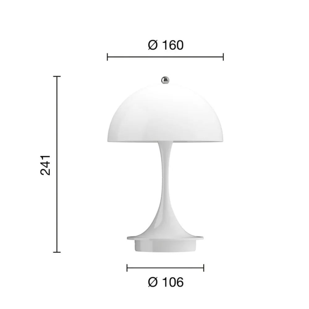 Louis Poulsen Dekorationsbelysning > Akku-lampe Panthella PORTABLE 160 V3 opal hvid