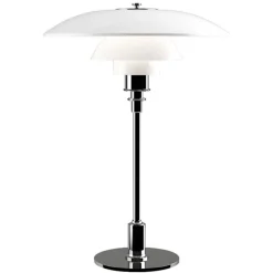 Bordlamper ^ Louis Poulsen bordlampe PH 3 1/2-2 1/2, krom/hvid, 47 cm