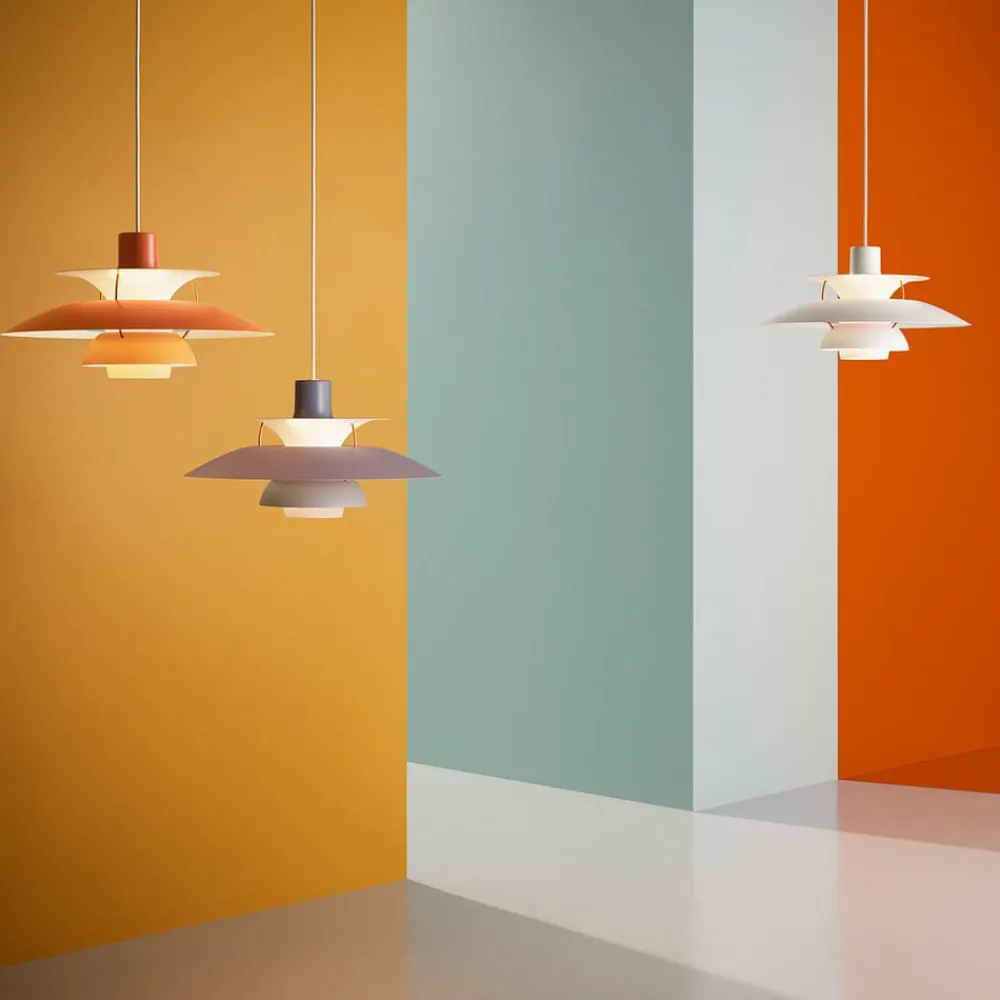 Pendellamper|Pendellamper ^ Louis Poulsen Designer-pendellampe PH 5, grå, Ø 50 cm