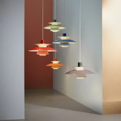 Pendellamper|Pendellamper ^ Louis Poulsen Designer-pendellampe PH 5, grå, Ø 50 cm