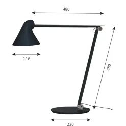 Louis Poulsen Arbejdsrum/Kontor > NJP bordlampe, fod, 3.000 K mørkegrå