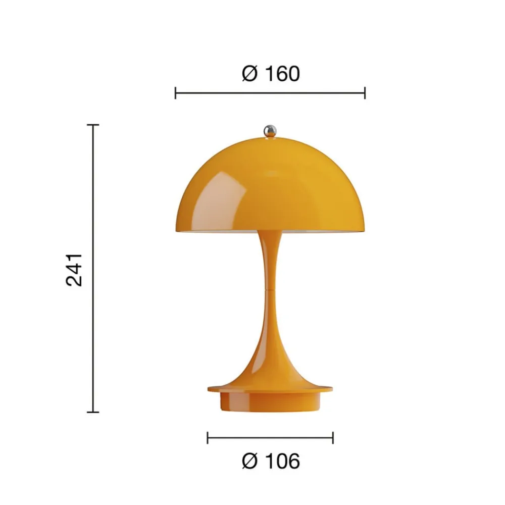 Louis Poulsen Dekorationsbelysning|Terrassebelysning > Panthella PORTABLE 160 V3, uigennemsigtig orange
