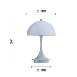 Louis Poulsen Dekorationsbelysning > Panthella PORTABLE 160 V3, opal lys blå