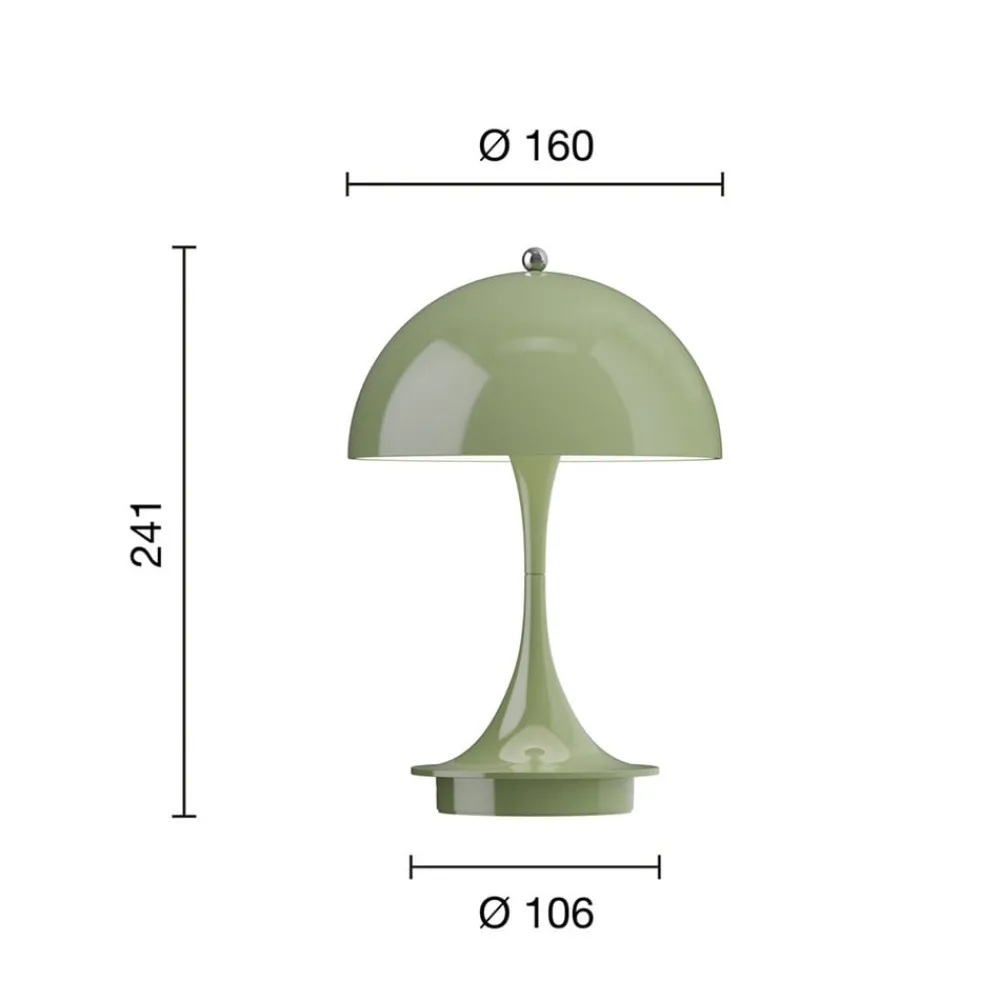 Louis Poulsen Dekorationsbelysning > Panthella PORTABLE 160 V3, uigennemsigtig mosgrøn