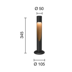 Louis Poulsen Sokkellamper > sokkellampe Flindt, 930 sort 35 cm fod 24 V