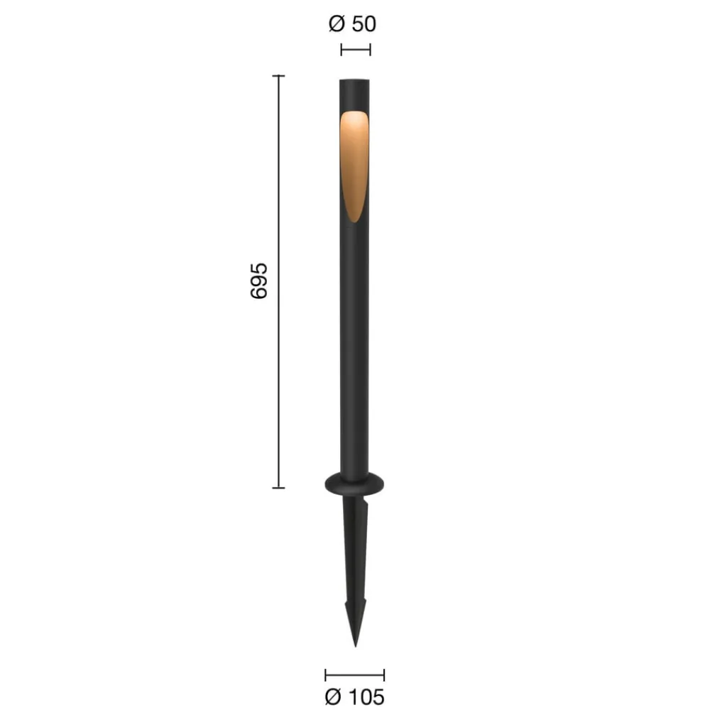 Louis Poulsen Gadebelysning > vejlampe Flindt 840 70 cm sort jordstik 24 V