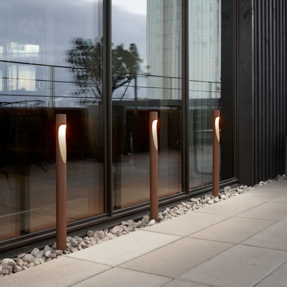 Louis Poulsen Gadebelysning > vejlampe Flindt, 927, corten 70 cm base 24 V