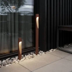 Louis Poulsen Gadebelysning > vejlampe Flindt, 927, corten 70 cm base 24 V
