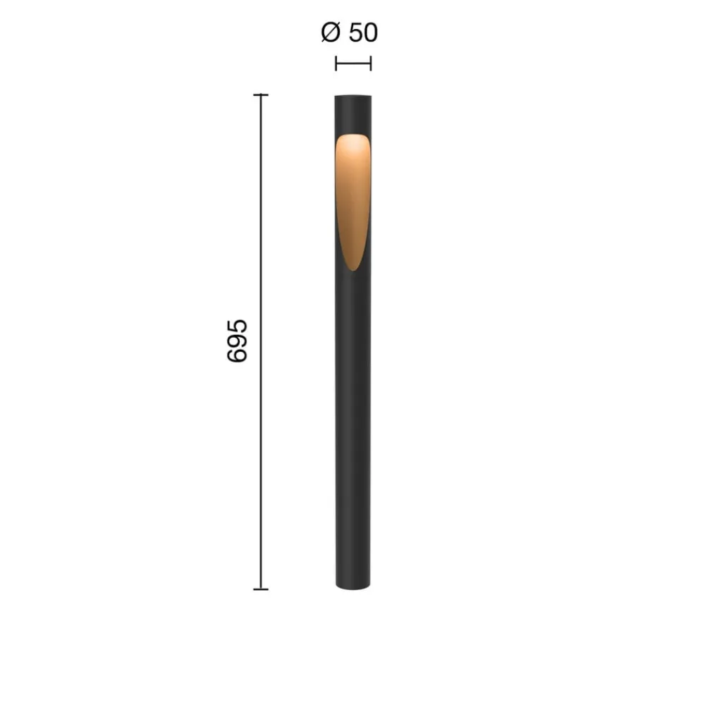 Gadebelysning ^ Louis Poulsen vejlampe Flindt, 930 sort 70 cm fod 24 V