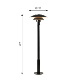 Louis Poulsen Gadebelysning > vejlampe PH 3-2 1/2, sort, 91 cm stål