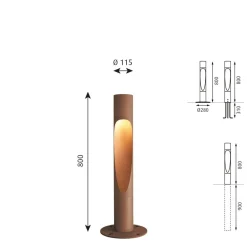 Louis Poulsen Gadebelysning > Vejlampe 830 rust 80 cm dæmpbar sokkel jordforbindelse