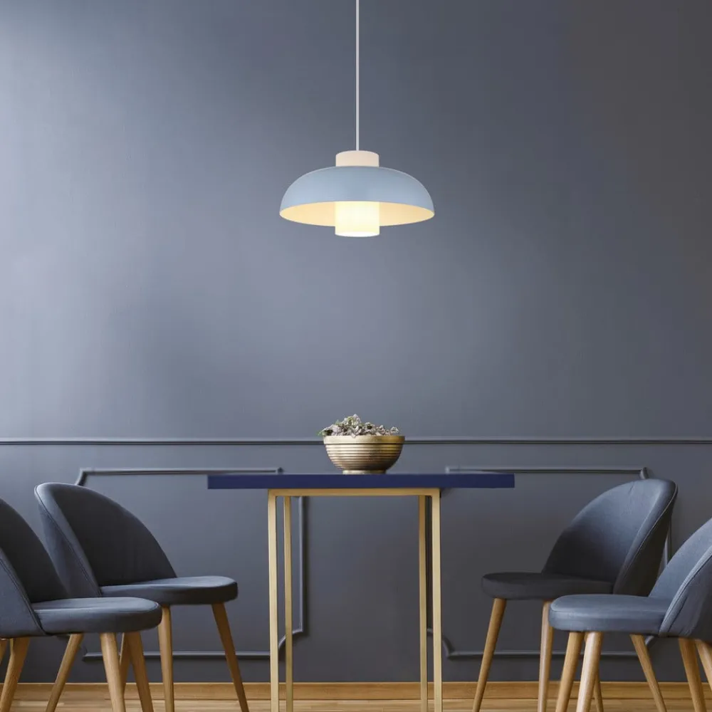 Globo Pendellamper|Pendellamper > Lowe pendellampe, blå mat, Ø 38 cm, metal