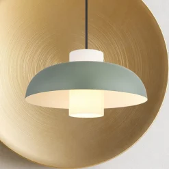 Gang|Pendellamper ^ Globo Lowe pendellampe, mat grøn, Ø 38 cm, metal