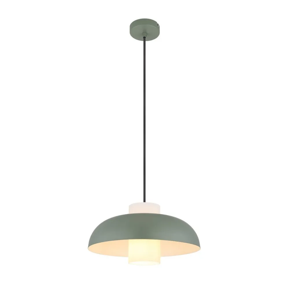 Gang|Pendellamper ^ Globo Lowe pendellampe, mat grøn, Ø 38 cm, metal