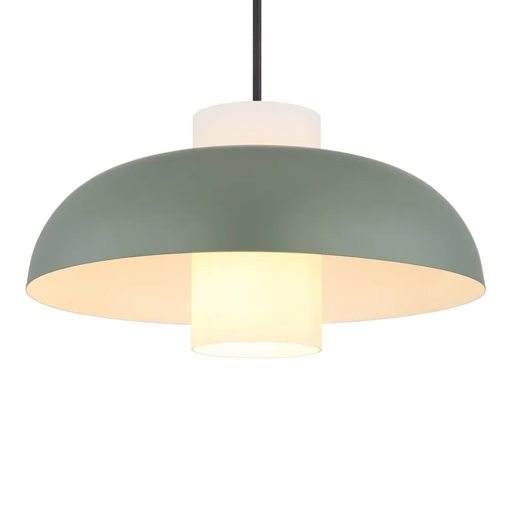 Gang|Pendellamper ^ Globo Lowe pendellampe, mat grøn, Ø 38 cm, metal