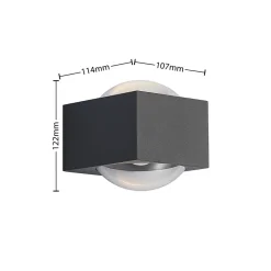 Lucande Væglamper > Almos udendørs LED-væglampe, kantet, 2 lk.