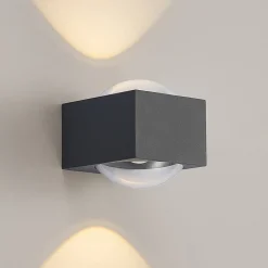 Lucande Væglamper > Almos udendørs LED-væglampe, kantet, 2 lk.