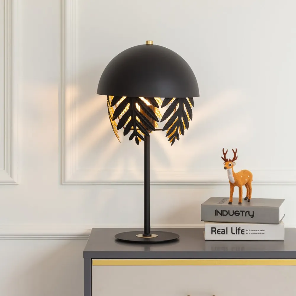 Lucande Bordlamper > Aparas bordlampe bladlook, sort-guld