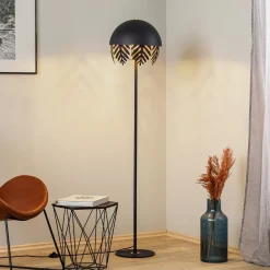 Lucande Gulvlamper > Aparas gulvlampe, bladlook, sort-guld