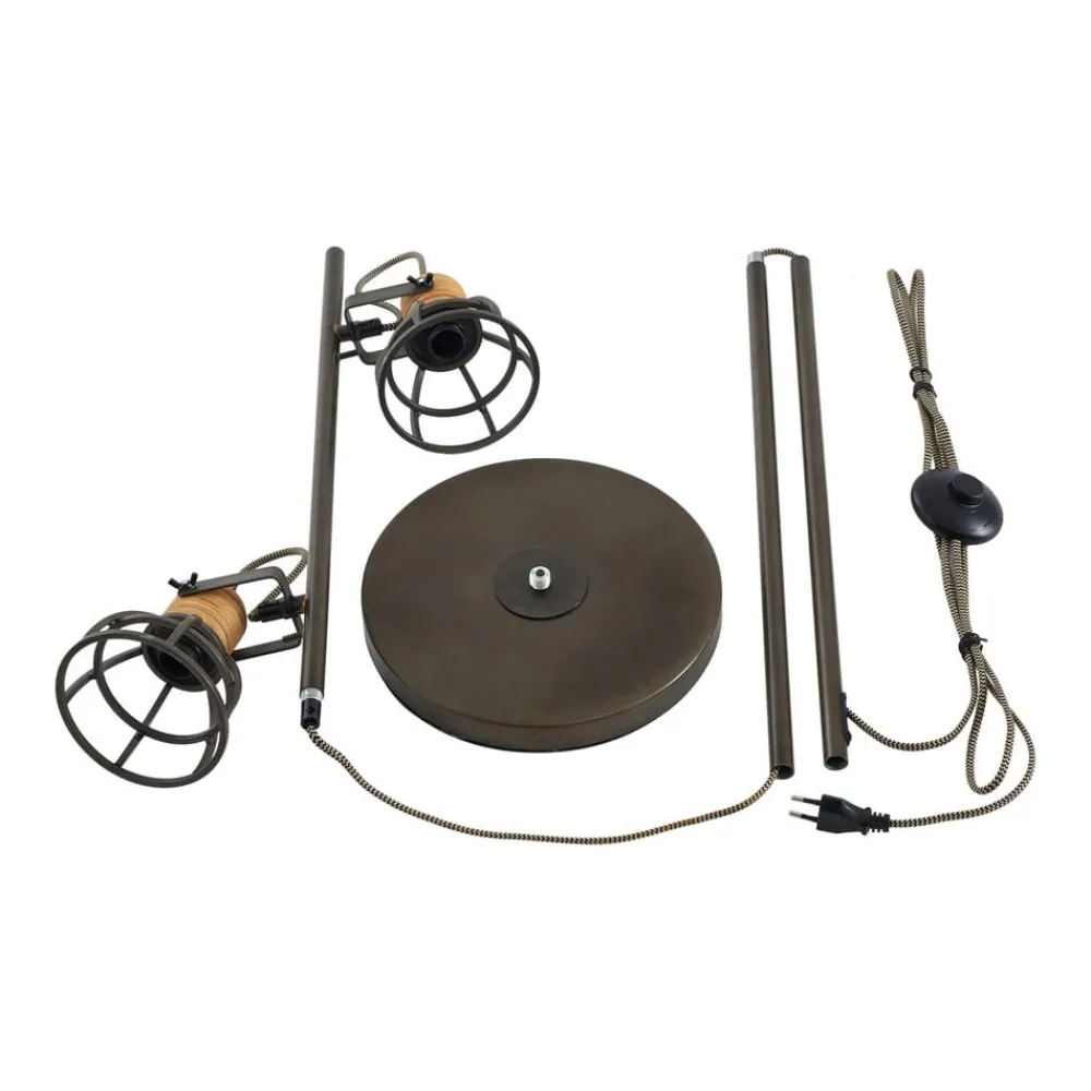 Lindby Gulvlamper|Gulvlamper > Lucande Arinthea gulvlampe, 2-lys, sort, stål, E14